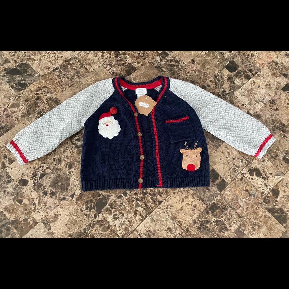 Mud Pie Baby Boy Christmas Cardigan